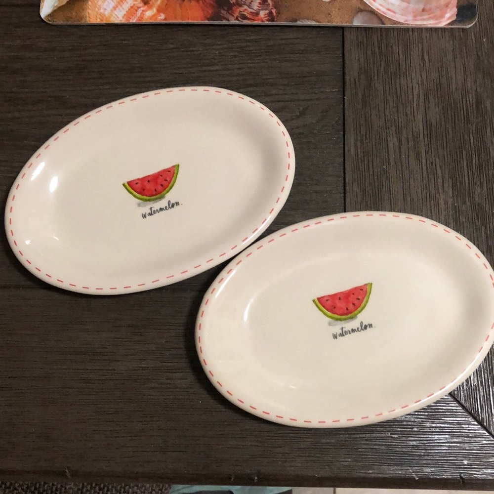 Rae Dunn set of two oval dishes